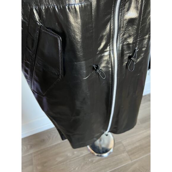 Bottega Veneta Women's Coat in Shiny Leather Black 633444 Small NWT $7500 - Picture 15 of 16